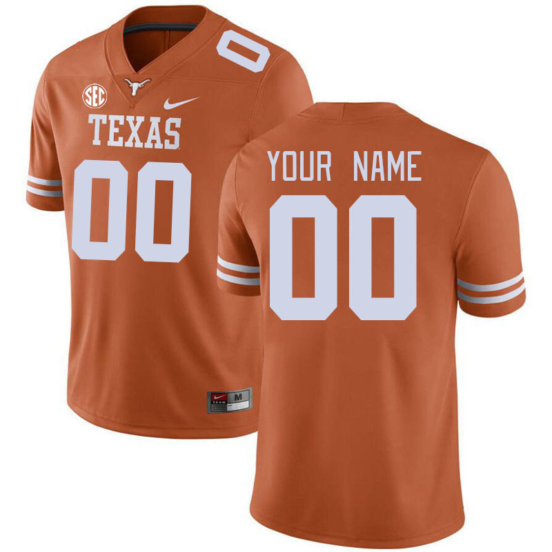 Custom Texas Longhorns Name And Number College Football Jerseys Stitched-Orange